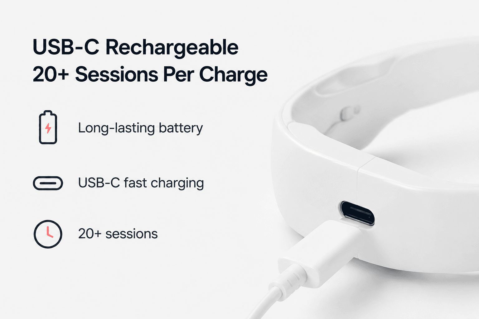 Oculaer — USB-C rechargeable, 20+ sessions per charge